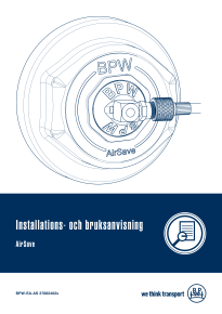 Installations- och bruksanvisning BPW AirSave BPW-EA-AS 37882402s